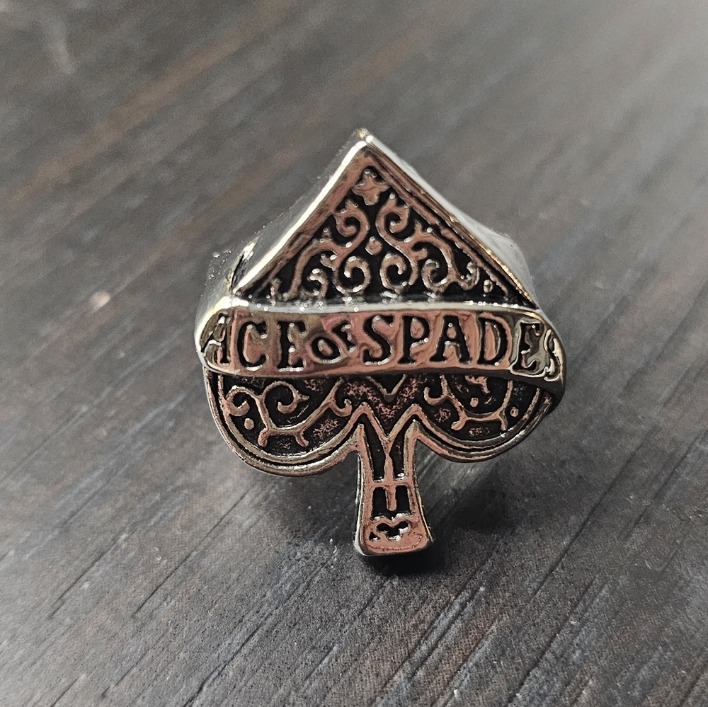 Ace of Spades Ring Size 8 - Picture 1 of 3